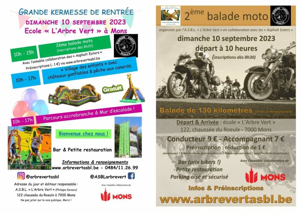 Balade moto organisée par l'Arbre Vert 